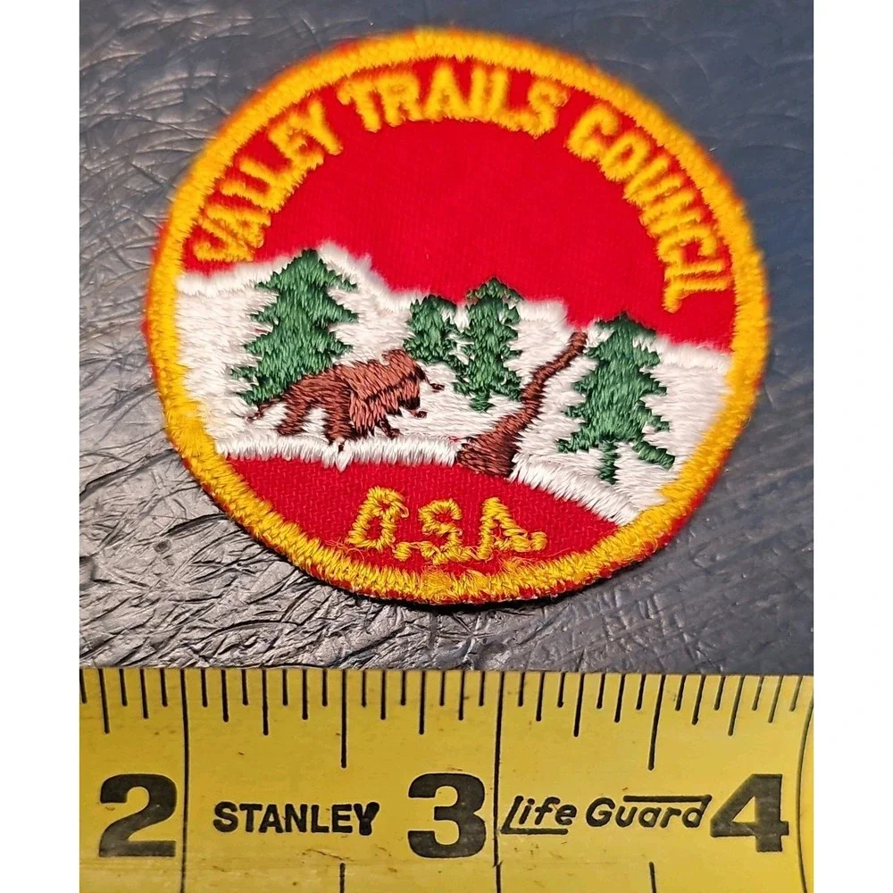 Boy Scouts Valley Trails Council Michigan 1950s Vintage BSA Patch Red Round
